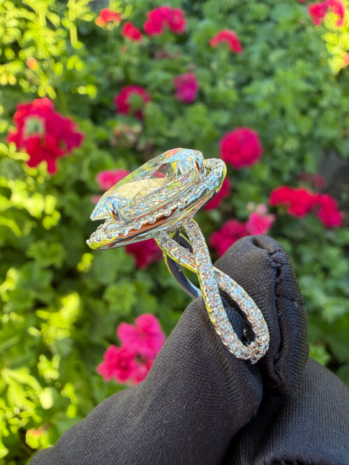 IGI lab diamond 14k pave halo ring