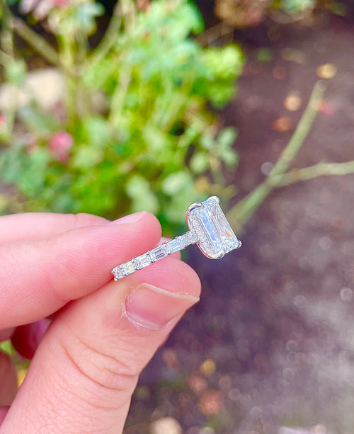 IGI lab diamond 14k emerald ring